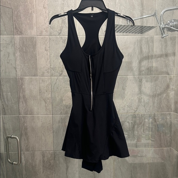 Dresses & Skirts - Black Sleeveless Zip-Front Skort Active Dress
